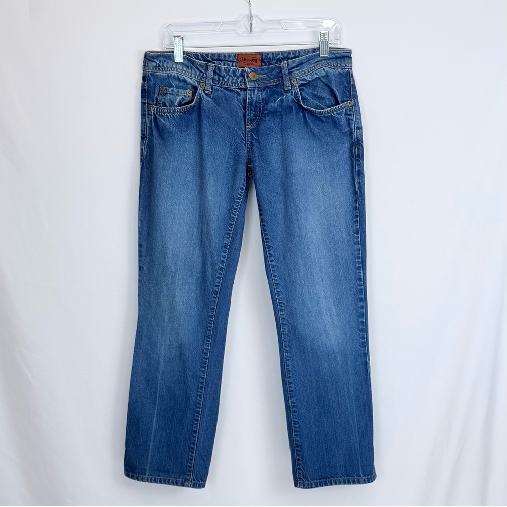 Missoni Vintage 1990s Cropped Low Rise Boyfriend Ankle Jeans 42 IT 6 US